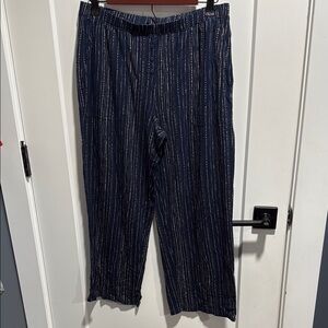 Soma Cool Nights Crop Wide Leg Navy Pajama Pants EUC